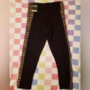 Victoria Secret Sports Black Faux Lace Detailing Legging
